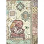 Stamperia Alice Collection A4 Rice Paper - Alice On The Chair [DFSA4765]