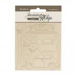 Stamperia Art Of Travelling Collection - Decorative Chips - Car [SCB250]