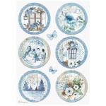 Stamperia Blue Land Collection - A4 Rice Paper - Rounds [DFSA4788]
