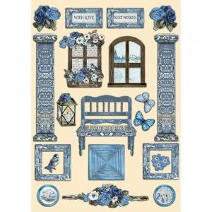 Stamperia Blue Land Collection - Colored Wooden Shapes [KLSP141]