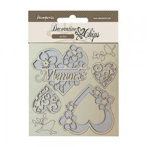 Stamperia Blue Land Collection - Decorative Chips - Memories [SCB175]