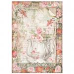 Stamperia Casa Granada Collection A4 Rice Paper - Teapot with Flowers [DFSA4659]