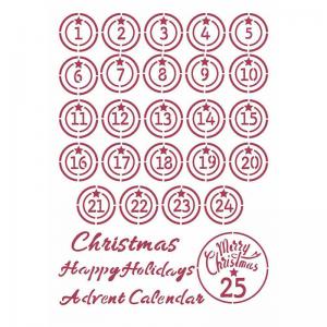 Stamperia Christmas Patchwork Collection Stencil - Advent [KSG475]