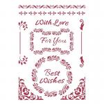 Stamperia Classic Christmas Collection - Media Stencil - Best Wishes [KSG477]