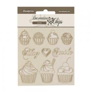Stamperia Coffee & Chocolate Collection - Decorative Chips - Sweety [SCB195]