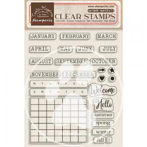 Stamperia Create Happiness Christmas Collection Clear Stamp Set - Monthly Calendar [WTK178]