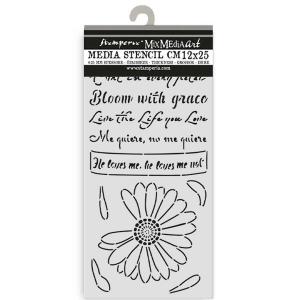 Stamperia Create Happiness Secret Diary Collection - Media Stencil - He Loves Me, He Loves Me Not [KSTDL147]