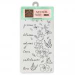 Stamperia Create Happiness Secret Diary Collection - Stencil - Flowers & Butterfly [KSTDL94]