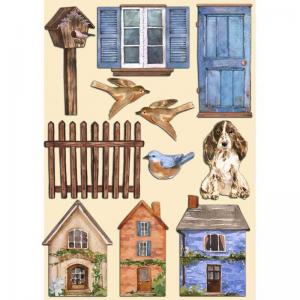 Stamperia Create Happiness Welcome Home Collection Wooden Shapes - Houses [KLSP134]