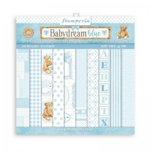 Stamperia Day Dream Collection 8" x 8" Paper Pad - Baby Dream Blue [SBBS56]