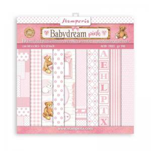 Stamperia Day Dream Collection 8" x 8" Paper Pad - Baby Dream Pink [SBBS58]