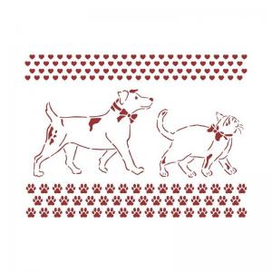 Stamperia Day Dream Collection Stencil - Dog & Cat [KSD312]