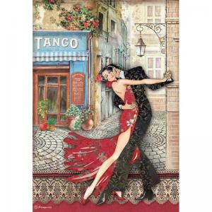 Stamperia Desire Collection A4 Rice Paper - Tango [DFSA4717]