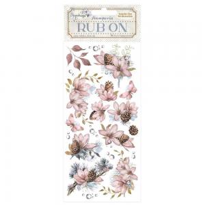 Stamperia Dewdrops Collection - Rub-On - Pinecones & Flowers [DFLRB126]