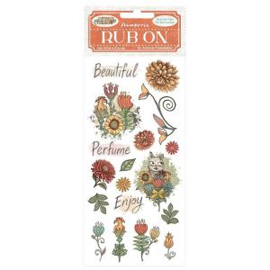 Stamperia Furry Friends Collection - Rub On - Flowers [DFLRB200]