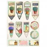 Stamperia Garden Collection - A4 Rice Paper - Tags & Labels [DFSA4869]