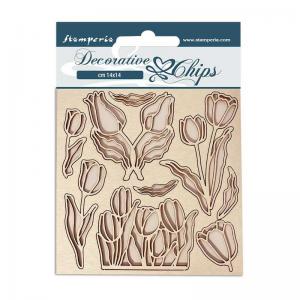 Stamperia Garden House Collection Decorative Chips - Flowers [SCB122]