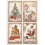 Stamperia Gear Up For Christmas Collection - A4 Rice Paper - 4 Cards [DFSA4935]