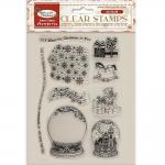 Stamperia Gear Up For Christmas Collection - Clear Stamp Set - Snowglobes [WTK197]