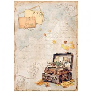 Stamperia Golden Harmony Collection - A4 Rice Paper - Suitcase [DFSA4948]