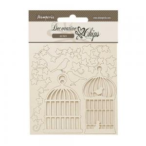 Stamperia Golden Harmony Collection - Decorative Chips - Cages [SCB234]