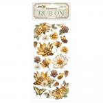 Stamperia Golden Harmony Collection - Rub Ons - Flowers [DFLRB112]