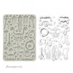 Stamperia Golden Harmony Collection - Silicone Mould - Keys, Handles & Locks [KACMA537]