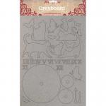 Stamperia Greyboard - Orchids & Cats - Cat & Clocks [KLSPDA418]