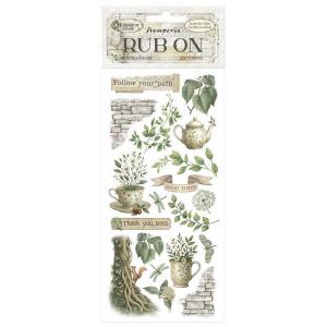 Stamperia Herbarium Silvae Collection - Rub On - Tea Time [DFLRB208]