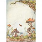 Stamperia Hidden Grove Collection - A4 Rice Paper - Mushroom Houses [DFSA41012]