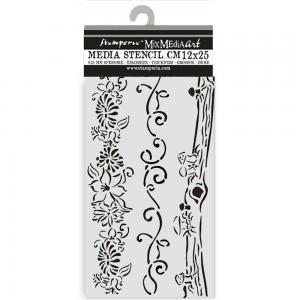 Stamperia Hidden Grove Collection - Media Stencil - 3 Borders [KSTDL114]