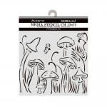 Stamperia Hidden Grove Collection - Media Stencil - Mushrooms [KSTDS31]