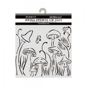 Stamperia Hidden Grove Collection - Media Stencil - Mushrooms [KSTDS31]