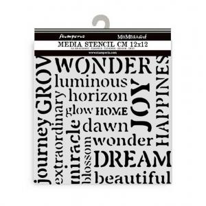 Stamperia Hidden Grove Collection - Media Stencil - Writings [KSTDS32]