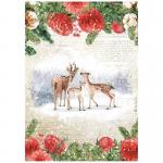Stamperia Home For The Holidays Collection A4 Rice Paper - Deer [DFSA4707]