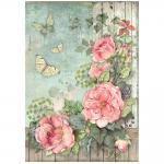 Stamperia House Of Roses Collection - A4 Rice Paper - Flowers Corner [DFSA41018]