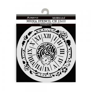 Stamperia House Of Roses Collection - Media Stencil - Clock [KSTDS35]