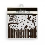 Stamperia House Of Roses Collection - Media Stencil - Fence & Birds [KSTDQ122]