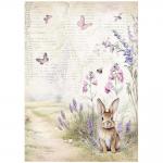 Stamperia Lavender Collection - A4 Rice Paper - Bunny [DFSA4883]