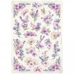 Stamperia Lavender Collection - A4 Rice Paper - Flower Pattern [DFSA4881]