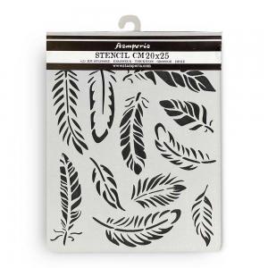 Stamperia Lavender Collection - Media Stencil - Feathers [KSTD-169]