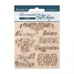 Stamperia Magic Forest Collection Decorative Chips - Writing & Plates [SCB162]