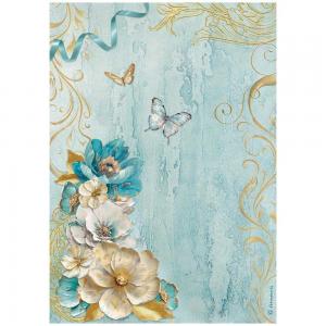Stamperia Masquerade Collection - A4 Rice Paper - Flowers Corner [DFSA4986]