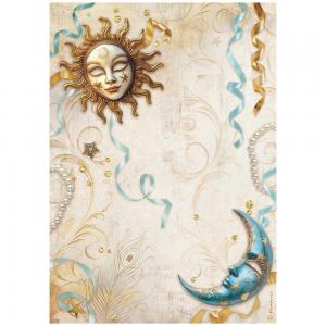 Stamperia Masquerade Collection - A4 Rice Paper - Sun & Moon [DFSA4982]
