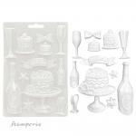 Stamperia Masquerade Collection - Texture Impression Mould - Drinks & Cakes [K3PTA5667]