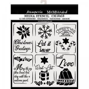 Stamperia Media Stencil - Christmas Tags [KSTDQ053]
