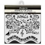 Stamperia Music Collection - Media Stencil - Songs & Piano [KSTDQ119]