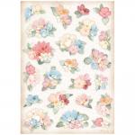 Stamperia Oh La La! Collection A4 Rice Paper - Flowers [DFSA4760]