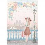 Stamperia Oh La La! Collection A4 Rice Paper - Girl With Suitcase [DFSA4764]