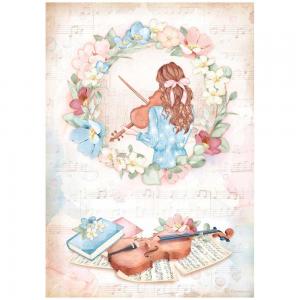 Stamperia Oh La La! Collection A4 Rice Paper - Violin [DFSA4762]